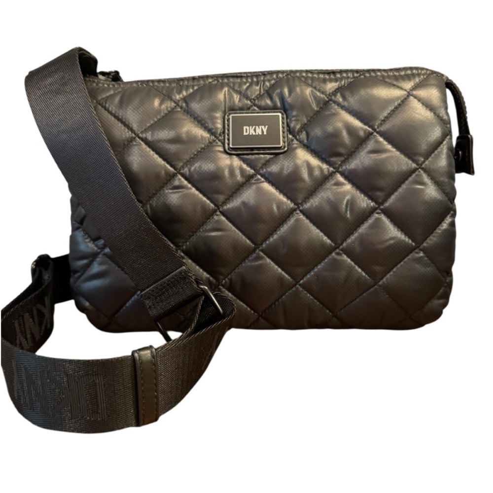 DKNY Maya Metallic Black Quilted Bag‎